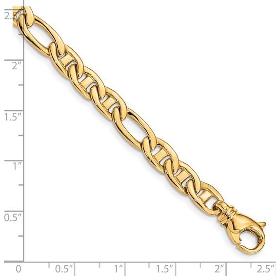 Gold Hand-Polished 3 & 1 Flat Anchor Chain
