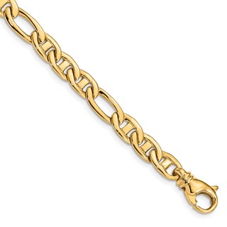 Gold Hand-Polished 3 & 1 Flat Anchor Chain