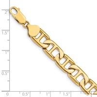 14K 8.75mm Yellow Gold Solid Hand-Polished Anchor Link Bracelet, 8" view 3