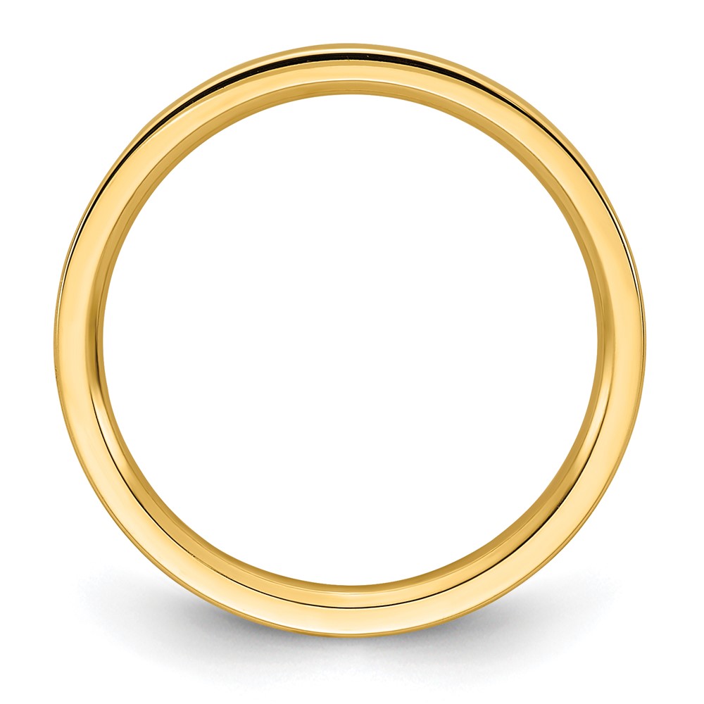 14k Yellow Gold 2mm Standard Weight Flat Comfort Fit Wedding Band Size 8 (FLC020-8)