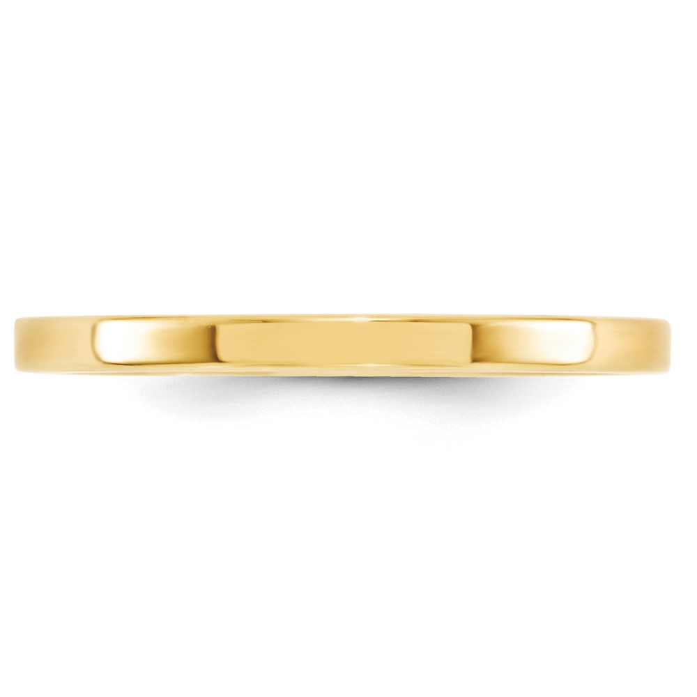 14k Yellow Gold 2mm Standard Weight Flat Comfort Fit Wedding Band Size 8 (FLC020-8)