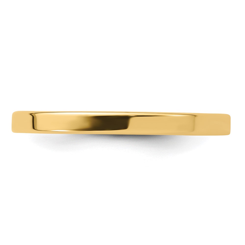 14k Yellow Gold 2mm Standard Weight Flat Comfort Fit Wedding Band Size 8 (FLC020-8)