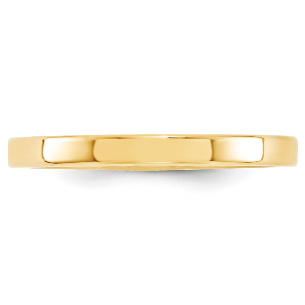 14k Yellow Gold 2.5mm Standard Weight Flat Comfort Fit Wedding Band Size 10 (FLC025-10)