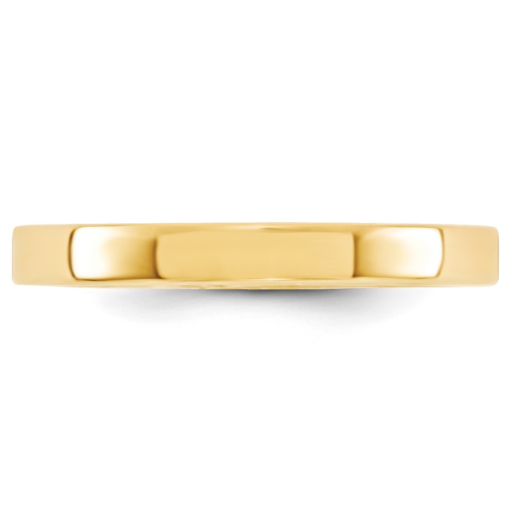 14k Yellow Gold 3mm Standard Weight Flat Comfort Fit Wedding Band Size 7 (FLC030-7)