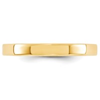 14K Yellow Gold 3mm Standard Weight Flat Comfort Fit Wedding Band view 2