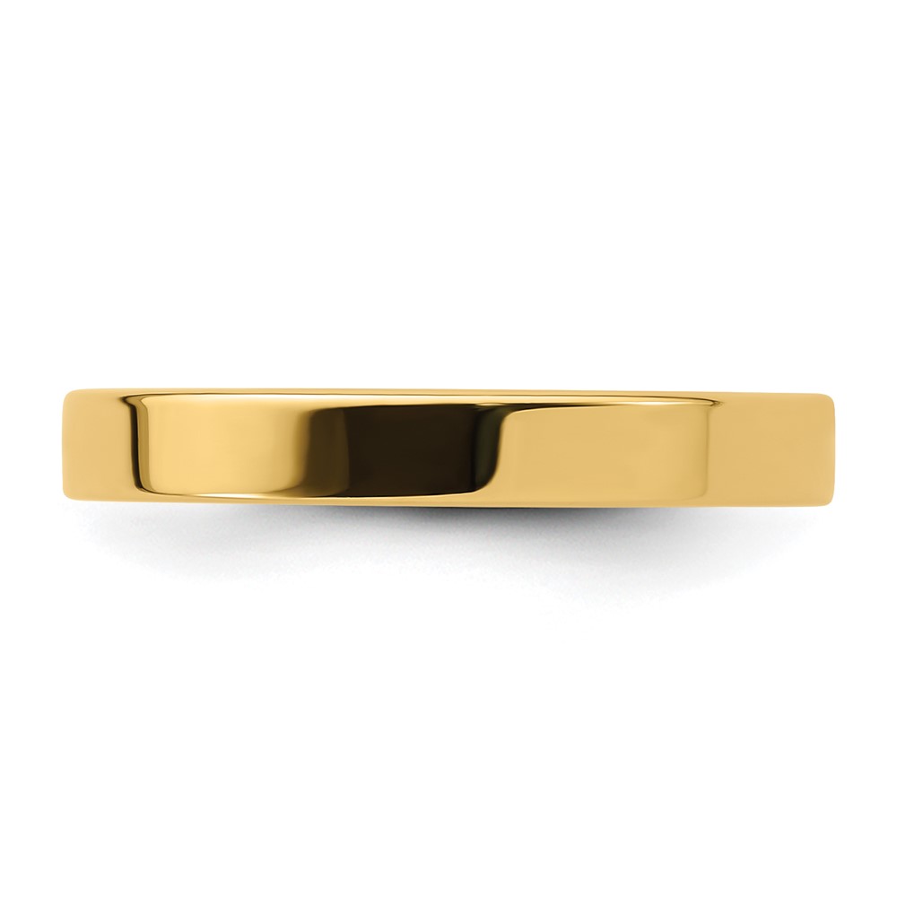 14k Yellow Gold 3mm Standard Weight Flat Comfort Fit Wedding Band Size 7 (FLC030-7)