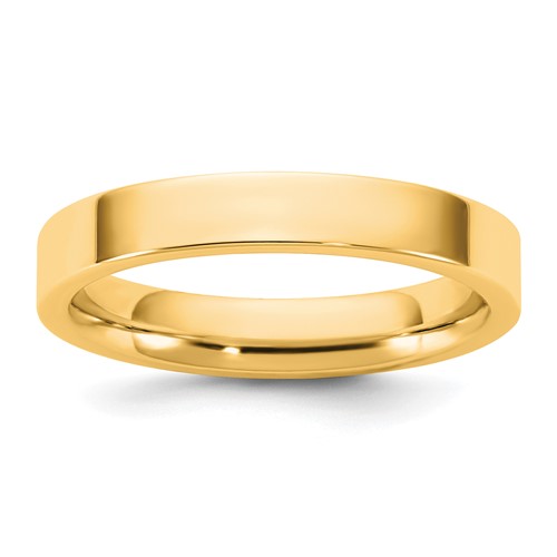 14K 3.5mm Yellow Gold Standard Flat Comfort Fit Band, Size 5
