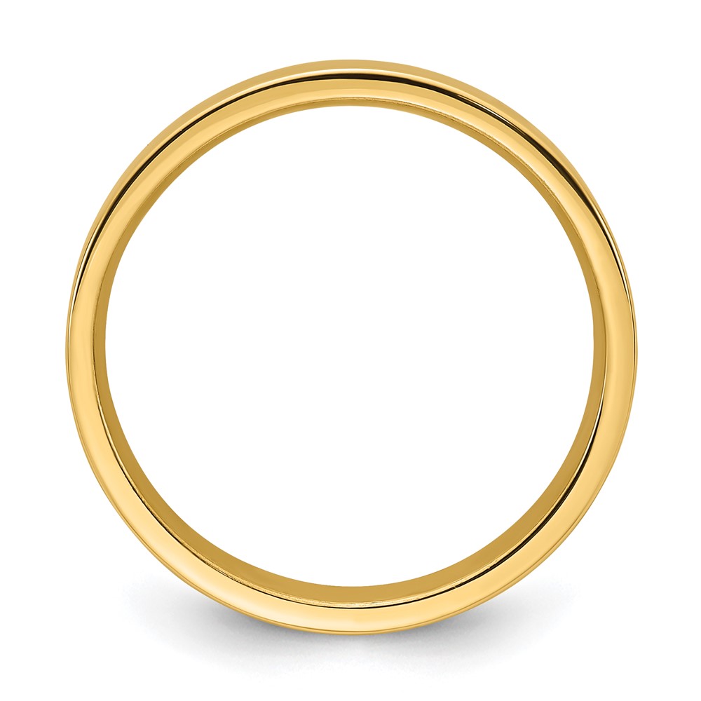 14k Yellow Gold 4mm Standard Weight Flat Comfort Fit Wedding Band Size 12 (FLC040-12)