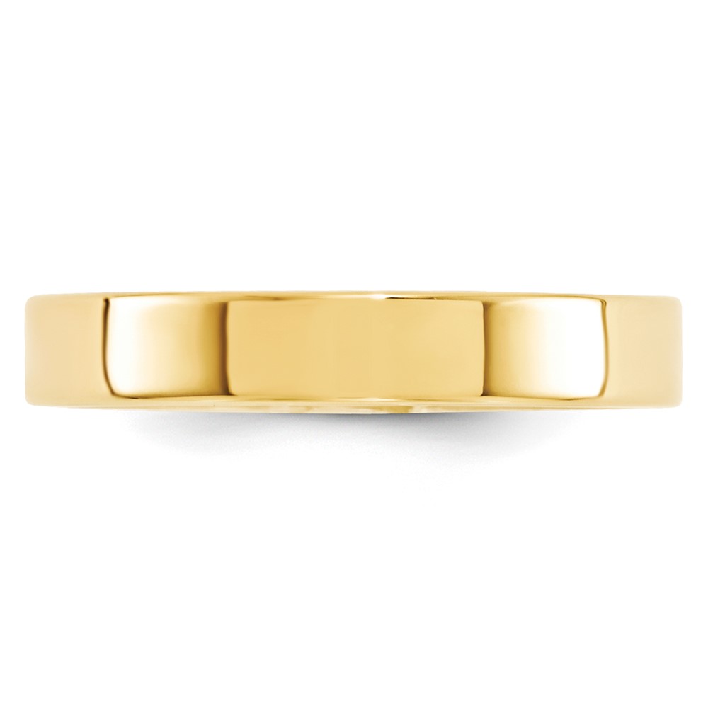 14k Yellow Gold 4mm Standard Weight Flat Comfort Fit Wedding Band Size 12 (FLC040-12)