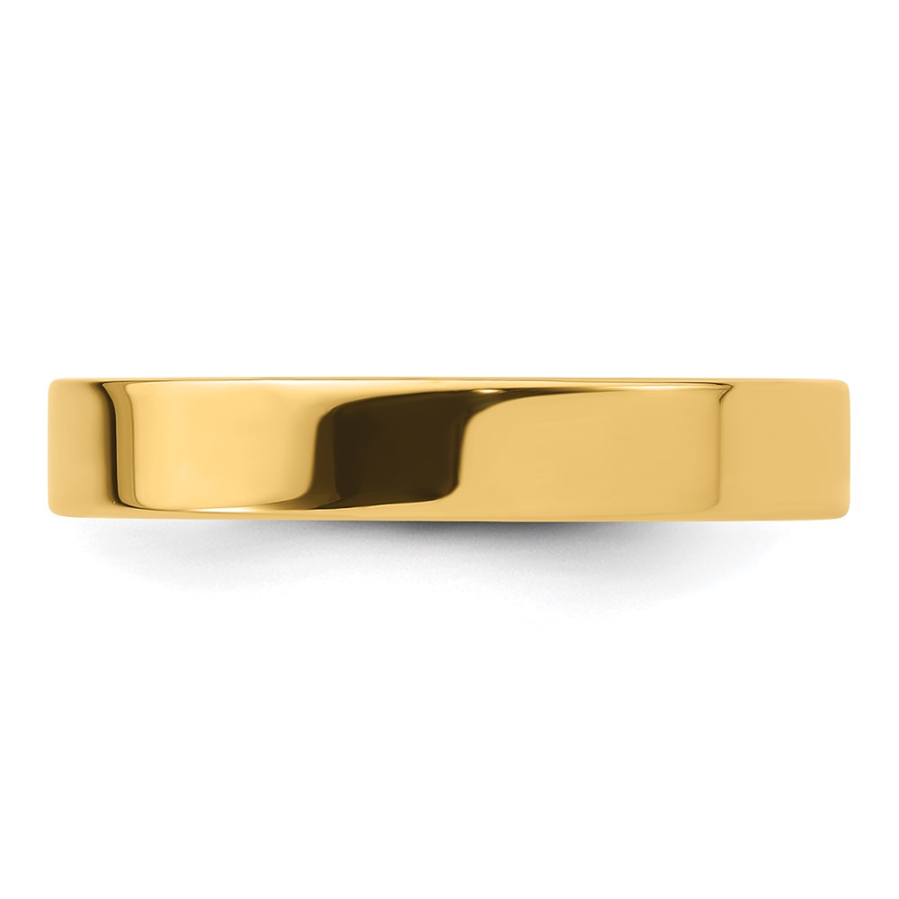 14k Yellow Gold 4mm Standard Weight Flat Comfort Fit Wedding Band Size 12 (FLC040-12)