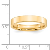 14K Yellow Gold 4mm Standard Weight Flat Comfort Fit Wedding Band view 4