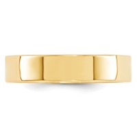 14K Yellow Gold 5mm Standard Weight Flat Comfort Fit Wedding Band view 3