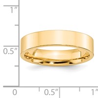 14K Yellow Gold 5mm Standard Weight Flat Comfort Fit Wedding Band view 4