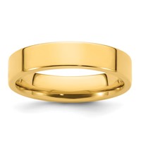 14K Yellow Gold 5mm Standard Weight Flat Comfort Fit Wedding Band view 1