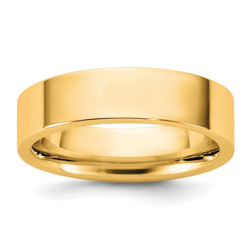 10K 5.5mm Yellow Gold Standard Flat Comfort Fit Band, Size 9