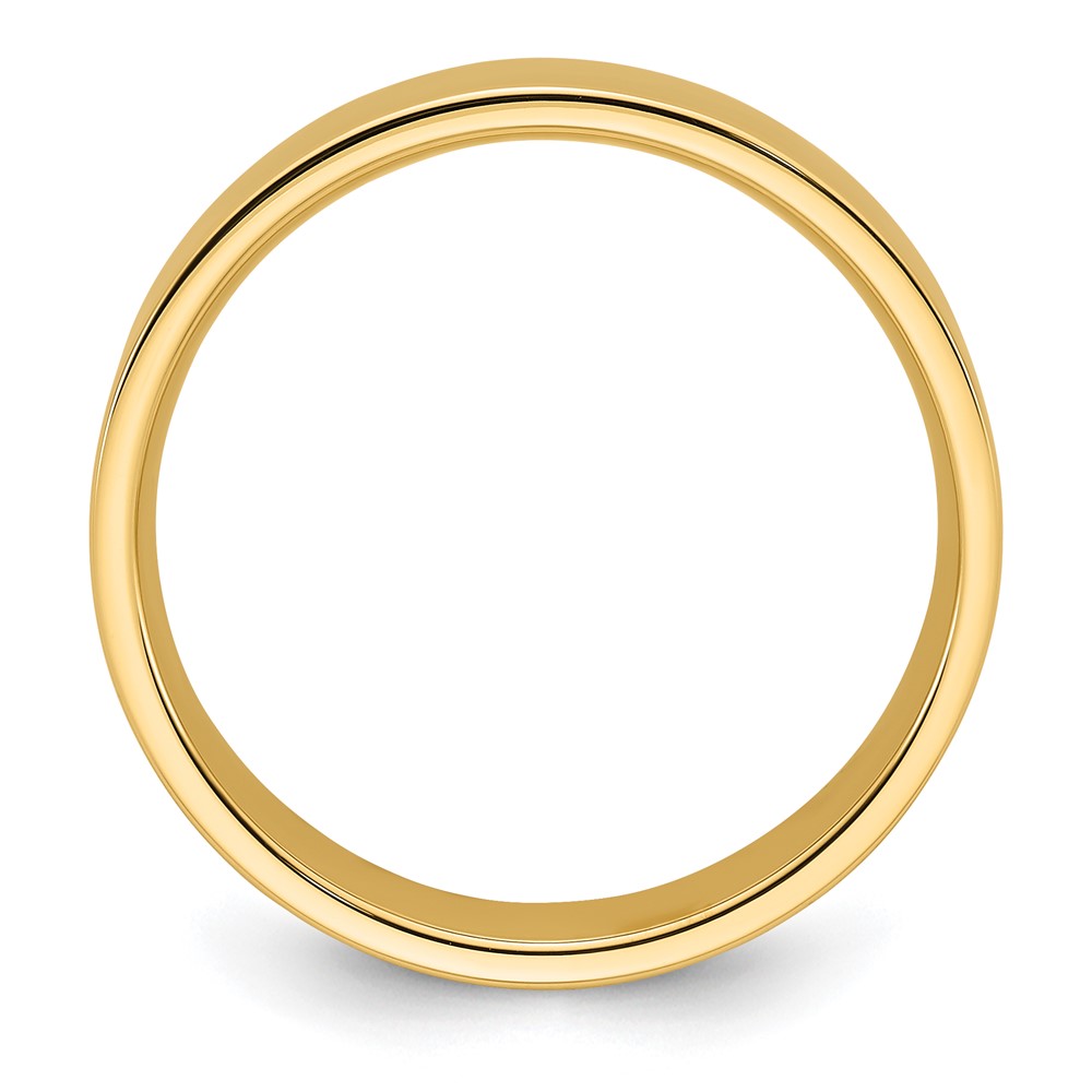 14k Yellow Gold 6mm Standard Weight Flat Comfort Fit Wedding Band Size 6.5 (FLC060-6.5)