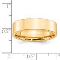 14K Yellow Gold 6mm Standard Weight Flat Comfort Fit Wedding Band view 4