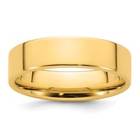14K Yellow Gold 6mm Standard Weight Flat Comfort Fit Wedding Band view 1