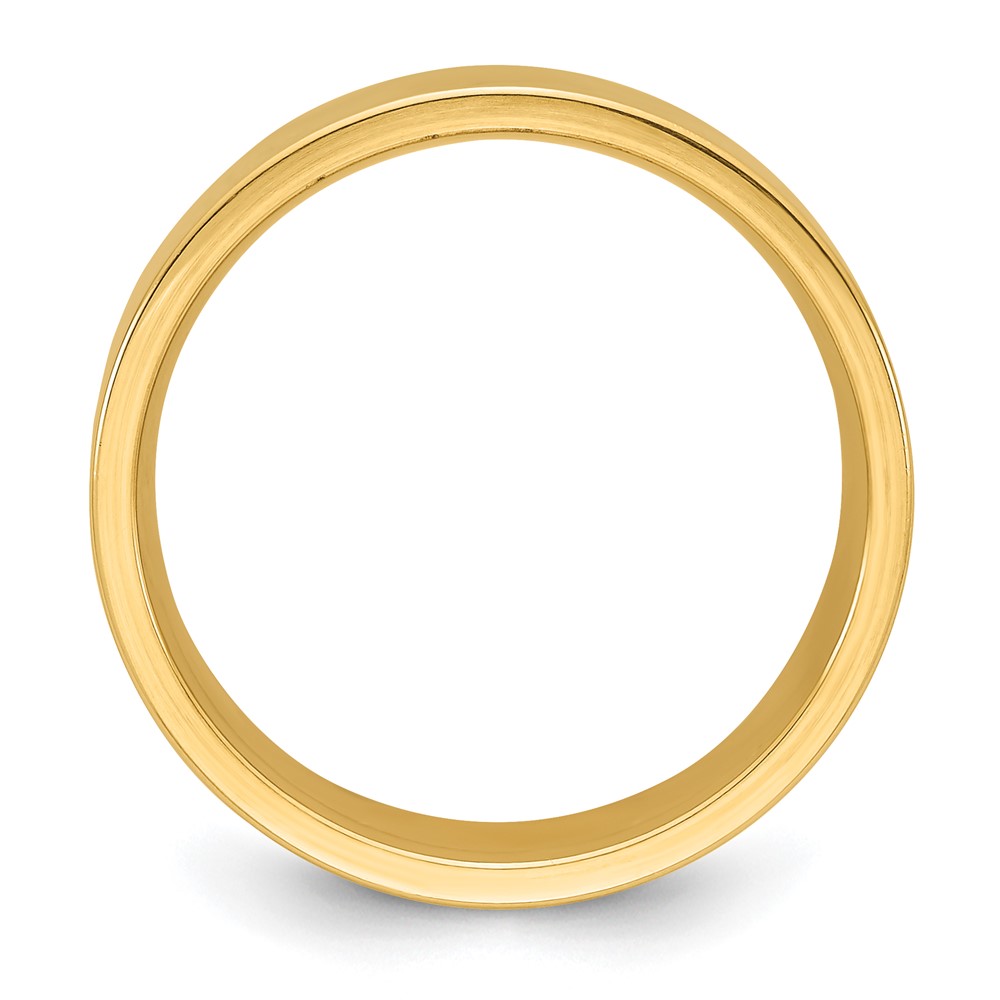 14k Yellow Gold 8mm Standard Weight Flat Comfort Fit Wedding Band Size 9 (FLC080-9)