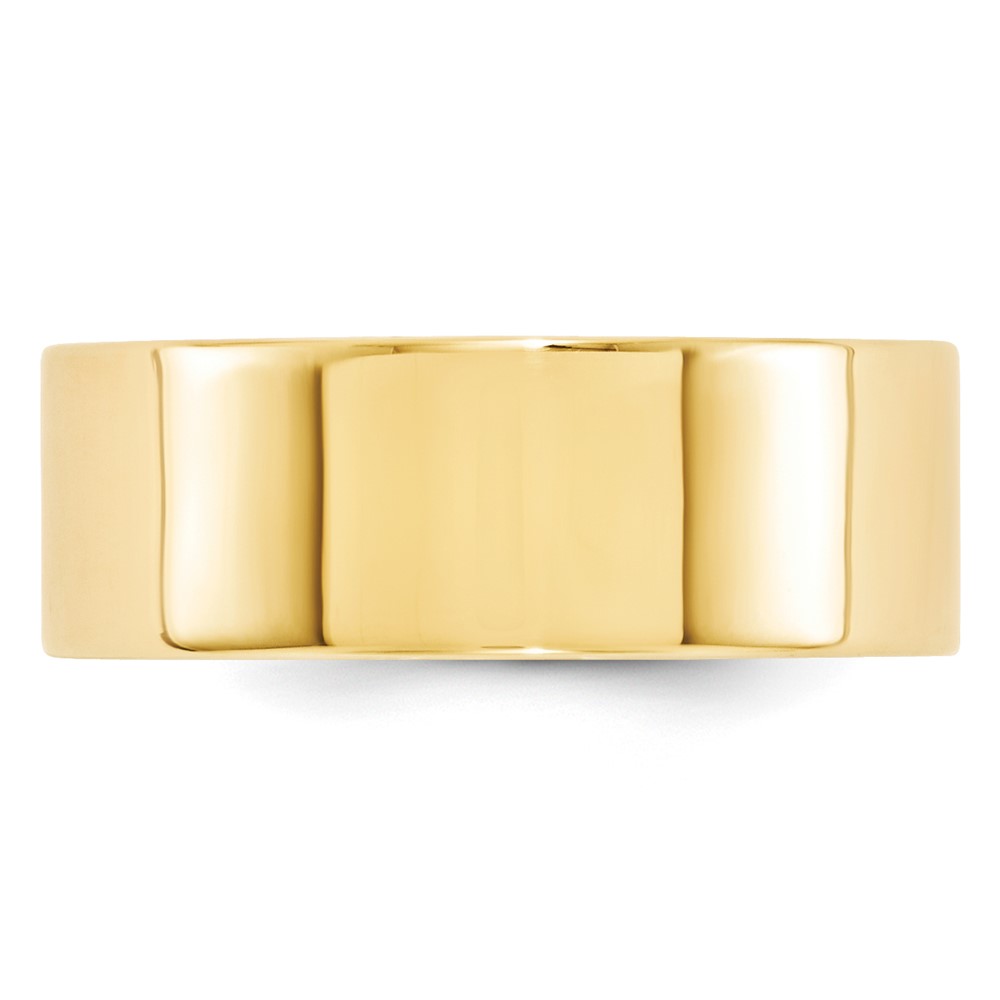 14k Yellow Gold 8mm Standard Weight Flat Comfort Fit Wedding Band Size 9 (FLC080-9)
