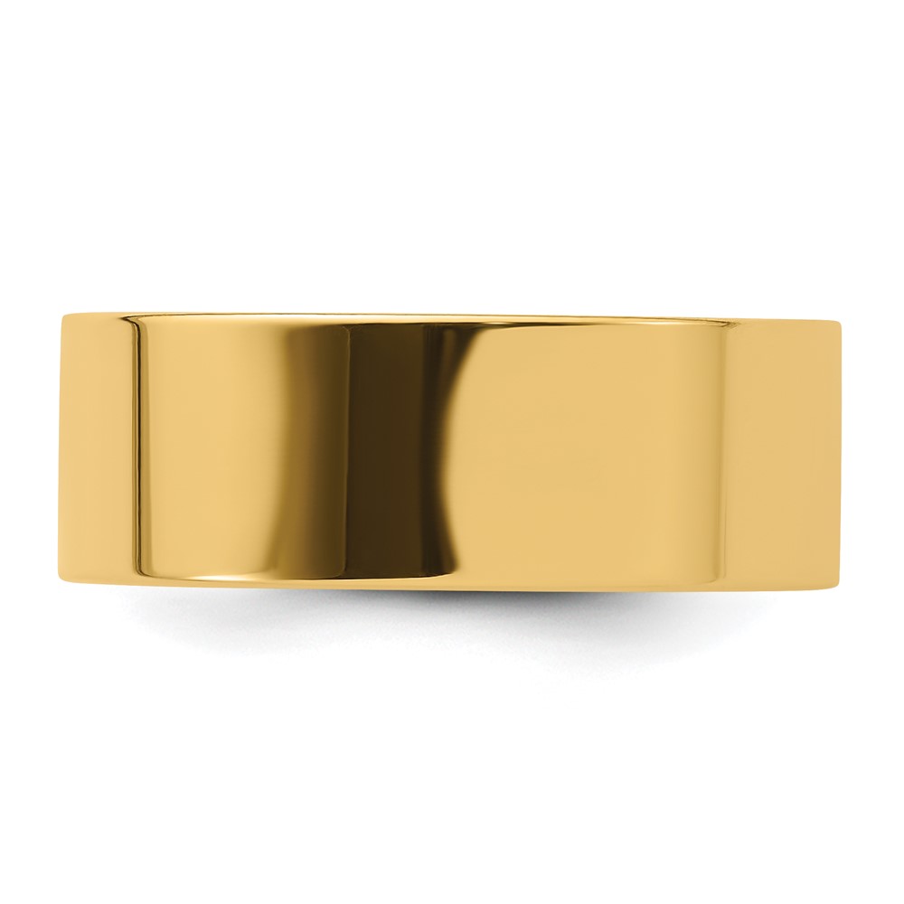 14k Yellow Gold 8mm Standard Weight Flat Comfort Fit Wedding Band Size 9 (FLC080-9)
