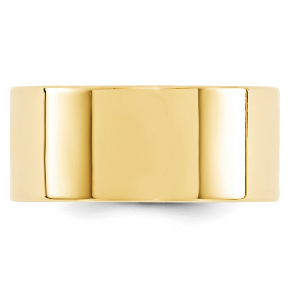 14k Yellow Gold 10mm Standard Weight Flat Comfort Fit Wedding Band Size 10 (FLC100-10)