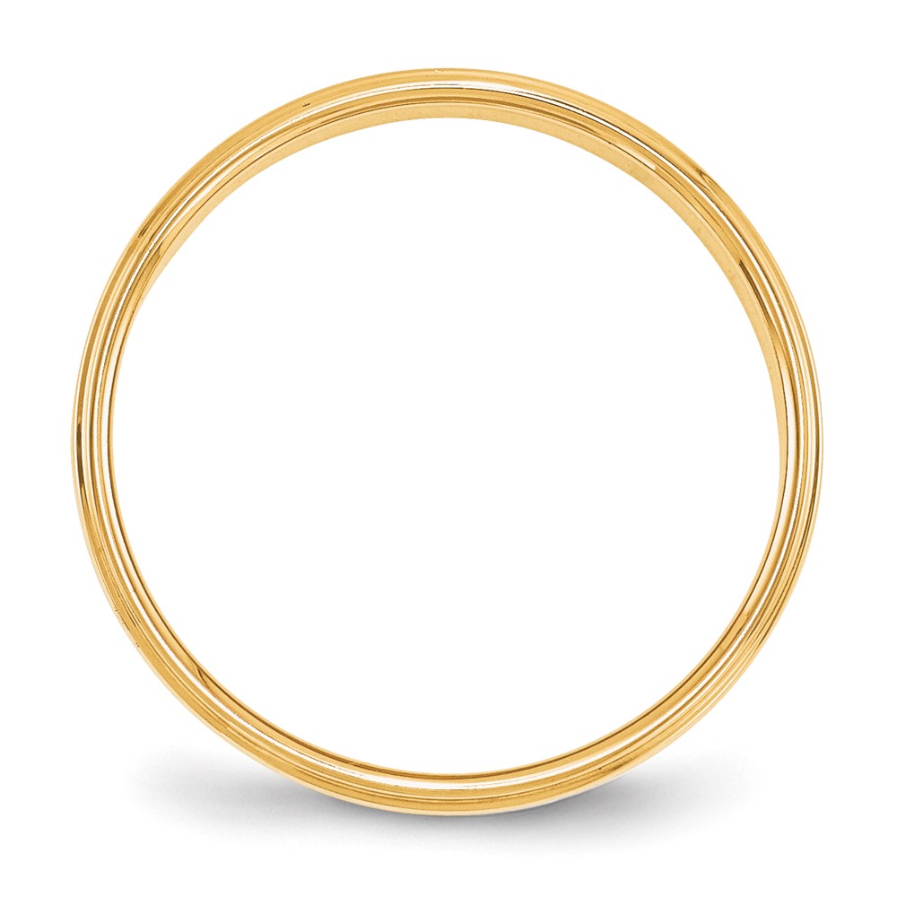 14k Yellow Gold 4mm Flat with Step Edge Wedding Band Size 10 (FLE040-10)
