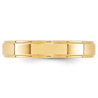 14K Yellow Gold 4mm Flat Band with Step Edge Wedding view 3
