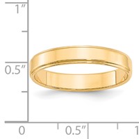14K Yellow Gold 4mm Flat Band with Step Edge Wedding view 4