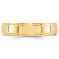 14K Yellow Gold 5mm Flat Band with Step Edge Wedding view 2