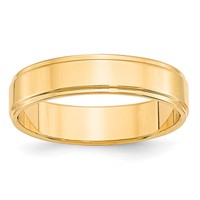 14K Yellow Gold 5mm Flat Band with Step Edge Wedding view 1