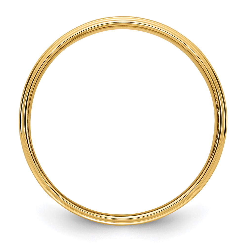 14k Yellow Gold 6mm Flat with Step Edge Wedding Band Size 10 (FLE060-10)