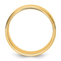 14K 7mm Yellow Gold Flat Band with Step Edge view 2