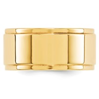 14K Yellow Gold 10mm Flat Band with Step Edge Wedding view 2