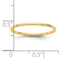 14K 1mm Yellow Gold Ltw Flat Band - Size 6 view 2