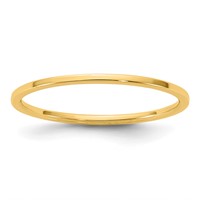 14K 1mm Yellow Gold Ltw Flat Band - Size 6 view 1