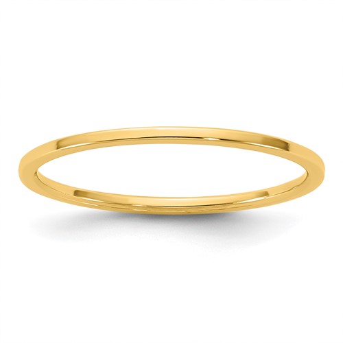 10K 1mm Yellow Gold Ltw Flat Band, Size 6
