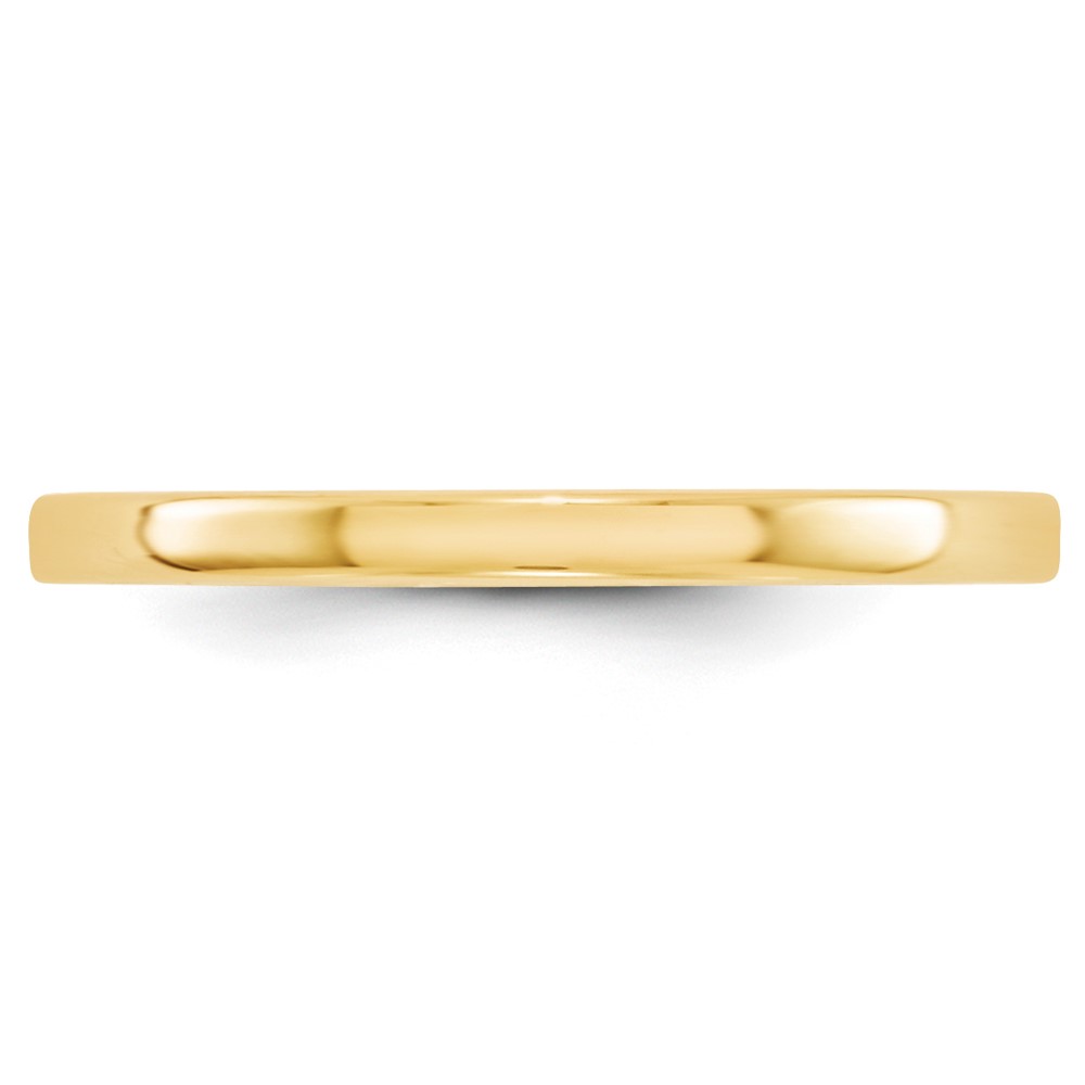 14k Yellow Gold 2mm Lightweight Flat Wedding Band Size 4 (FLL020-4)