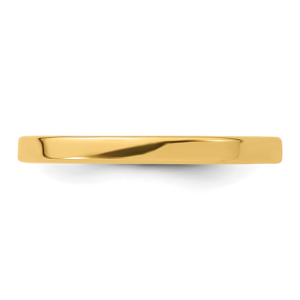 14k Yellow Gold 2mm Lightweight Flat Wedding Band Size 7 (FLL020-7)