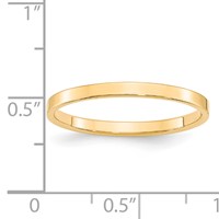 14K Yellow Gold 2mm Lightweight Flat Wedding Band view 4
