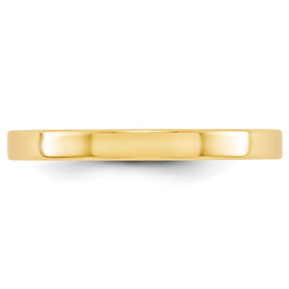 14k Yellow Gold 2.5mm Lightweight Flat Wedding Band Size 6 (FLL025-6)