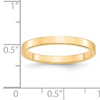 14K Yellow Gold 2.5mm Lightweight Flat Wedding Band view 3