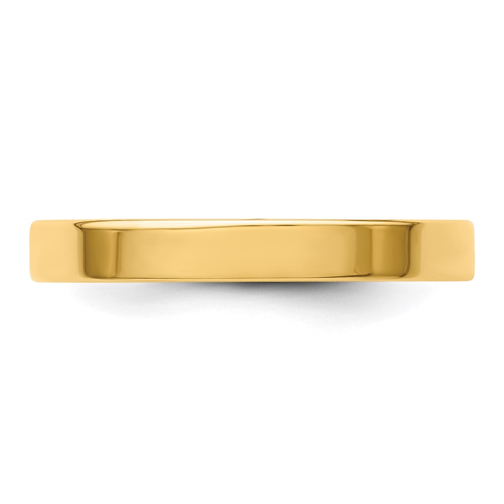 14k Yellow Gold 3mm Lightweight Flat Wedding Band Size 5.5 (FLL030-5.5)