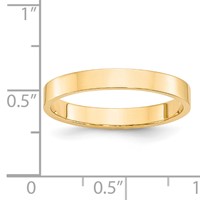 14K Yellow Gold 3mm Lightweight Flat Wedding Band view 4