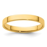 14K Yellow Gold 3mm Lightweight Flat Wedding Band view 1