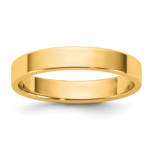 10K 3.5mm Yellow Gold Ltw Flat Band, Size 4