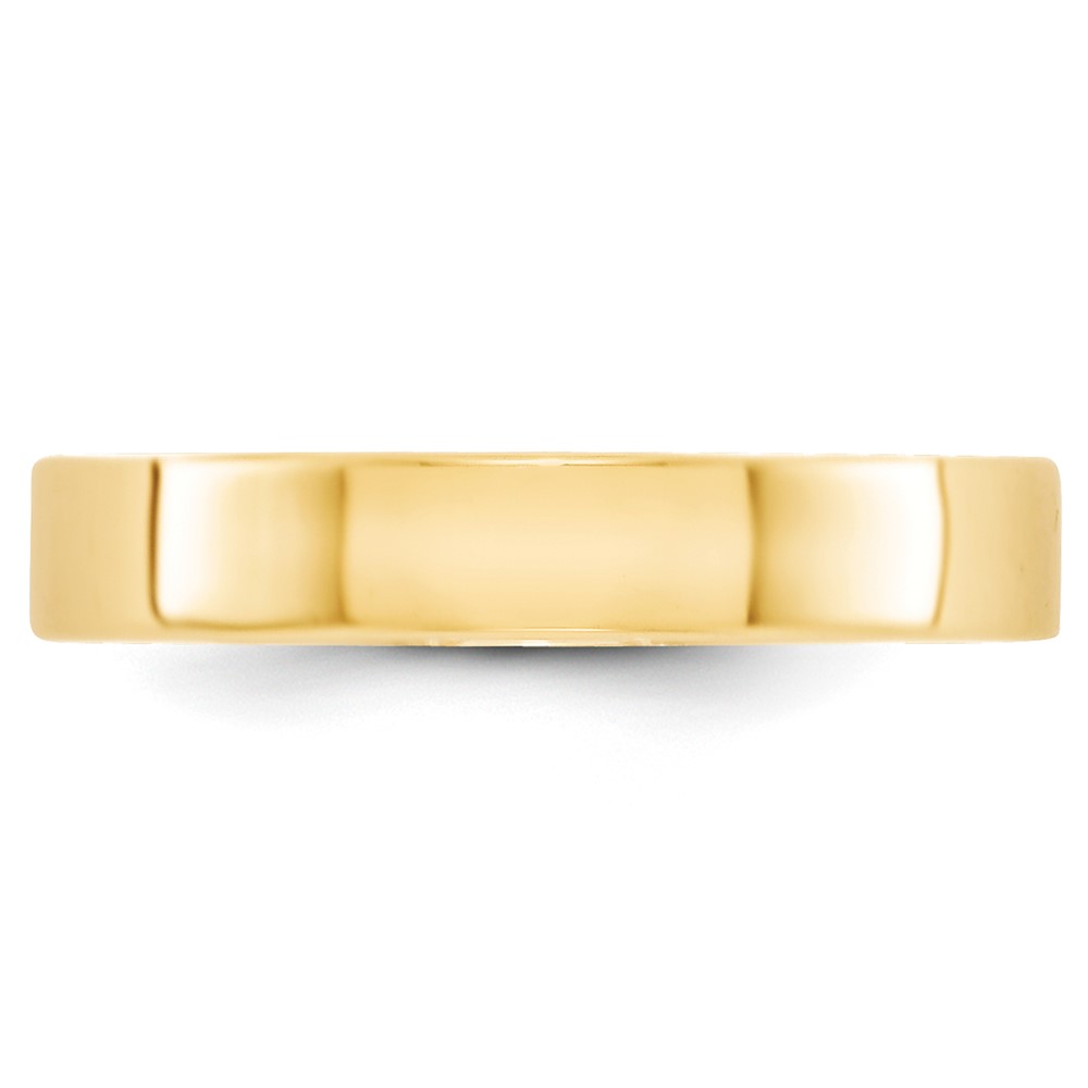 14k Yellow Gold 4mm Lightweight Flat Wedding Band Size 5 (FLL040-5)