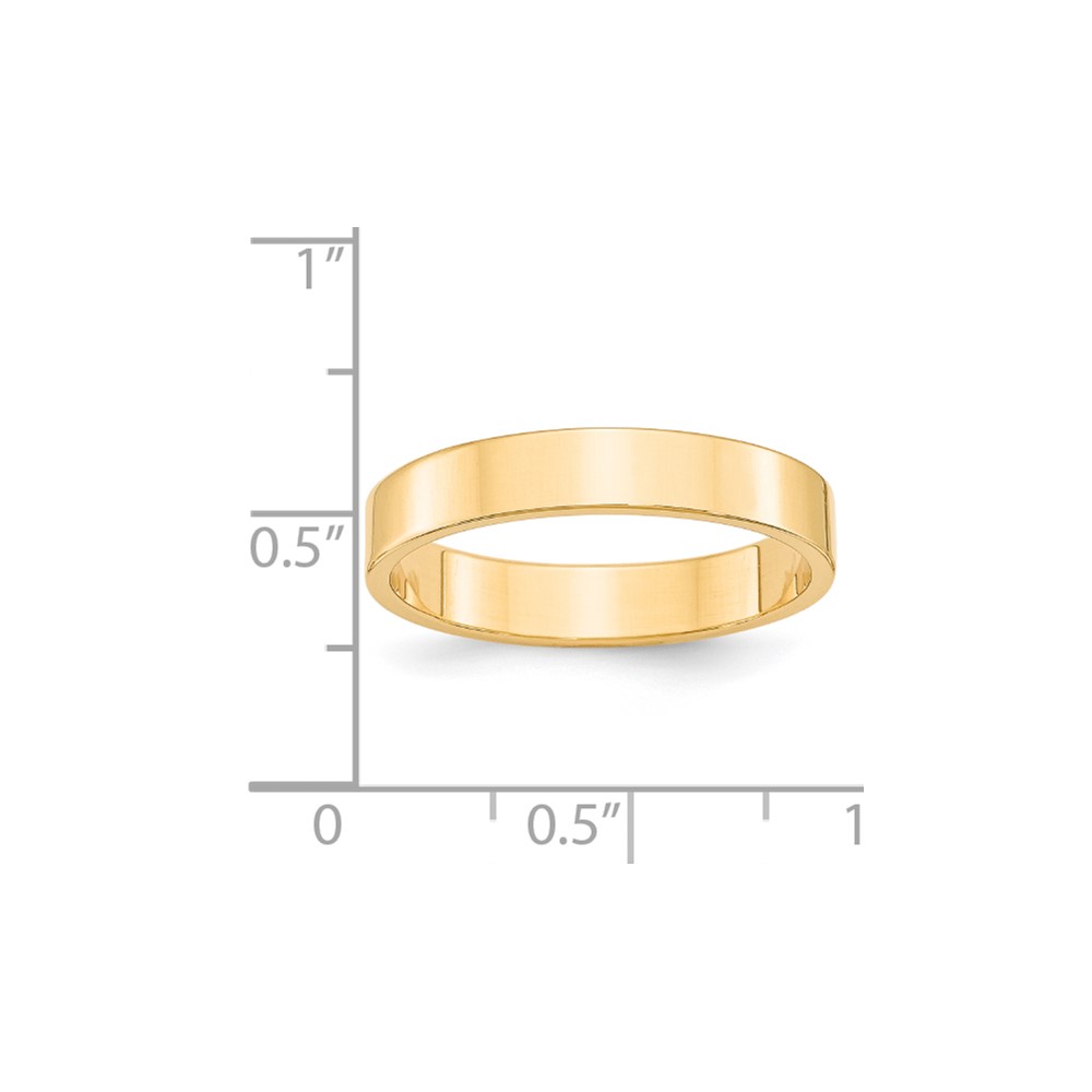 14k Yellow Gold 4mm Lightweight Flat Wedding Band Size 5 (FLL040-5)
