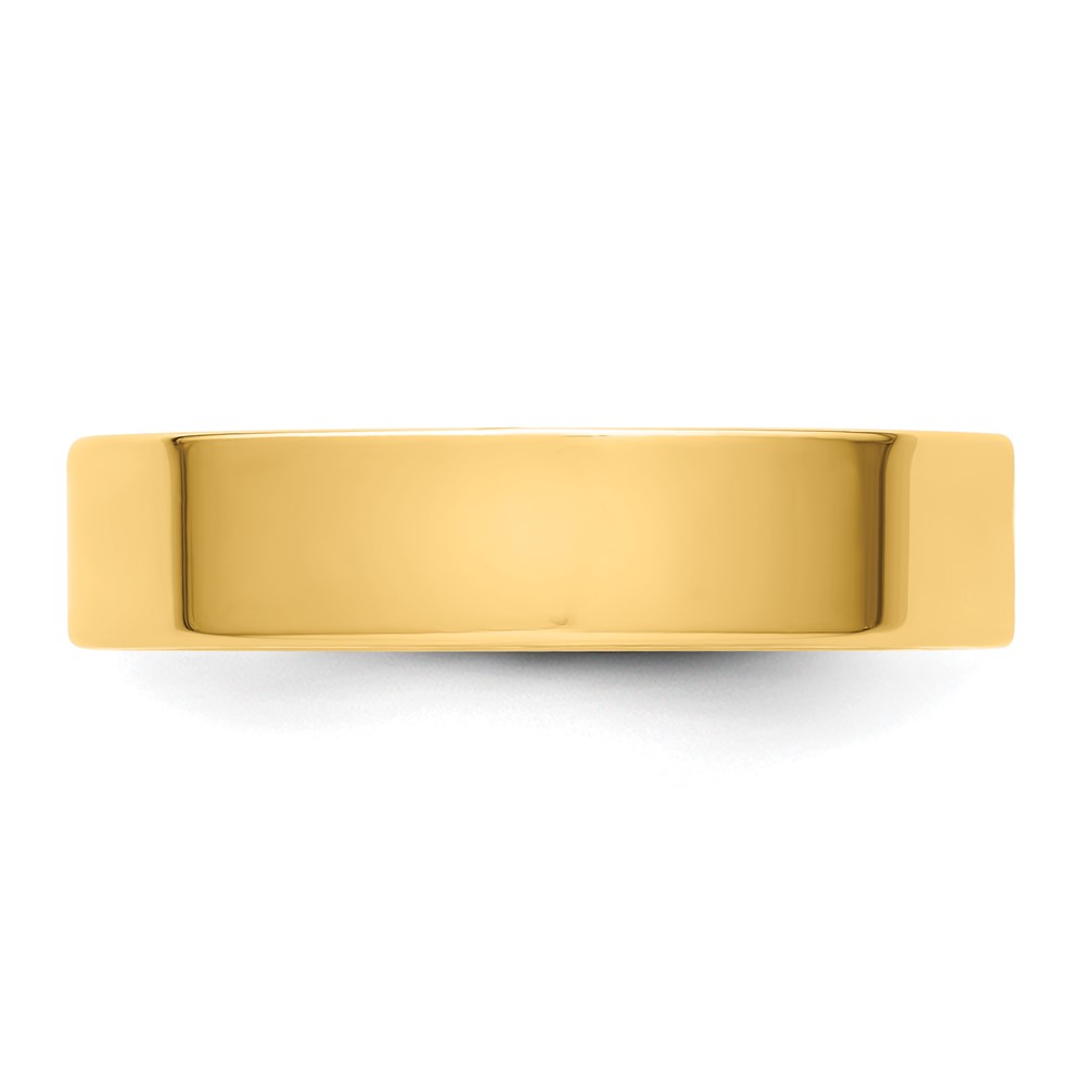 14k Yellow Gold 5mm Lightweight Flat Wedding Band Size 11 (FLL050-11)