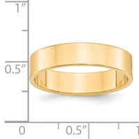 14K Yellow Gold 5mm Lightweight Flat Wedding Band view 4